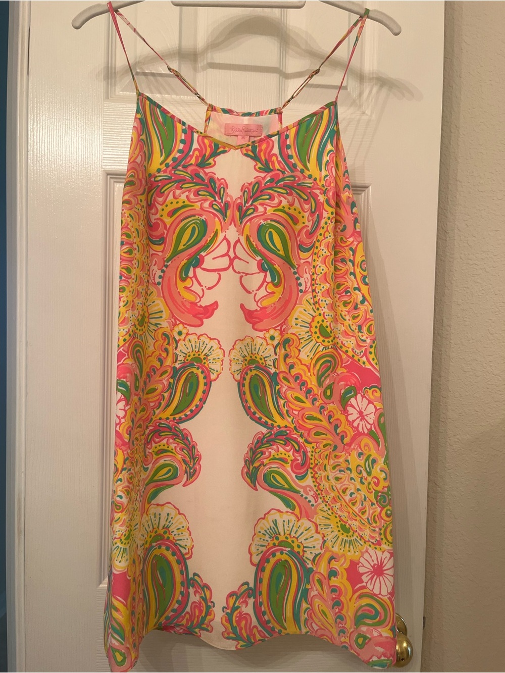 Lilly Pulitzer Dusk Strappy Bright Paisley Print Spaghetti Strap Dress in XS